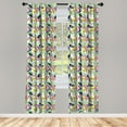 thumbnail image 3 of Ambesonne Funny Sloth Curtains, Monstera Leaves Graphic, Pair of 28"x63", Multicolor, 3 of 5