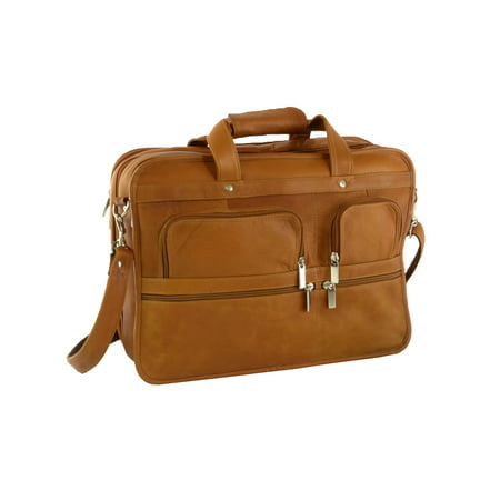 Hammer Anvil Turbo Expandable Laptop Briefcase Colombian Leather Messenger Bag Tan One