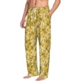 thumbnail image 2 of Uemuo Flower Pattern Men's Wide Leg Palazzo Lounge Pants with Pockets Light Weight Loose Comfy Casual Pajama Pants-Large, 2 of 9