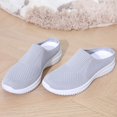 thumbnail image 6 of YYYMEIII Backless Sneakers Women's Spring and Summer New Fly Weaving Hollow Colorblocking Upper Metal Chain Slope Heel Casual Shoes 43 Grey, 6 of 8