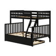 thumbnail image 3 of Max & Lily Bunk Bed Twin over Full with Trundle, Solid Wood Scandinavian Style Bunk Beds for Kids, 3 of 13