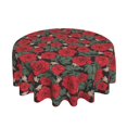 thumbnail image 2 of ZICANCN Round Table Cloths 60 Inch, Beautiful Red Wild Rose Table Cover Waterproof Washable Outdoor Picnic Tablecloth, 2 of 8