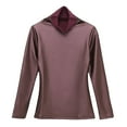 thumbnail image 4 of MIASHUI Autumn Winter Lined Thick Leather High Neck&nbsp;Thermal Underwear&nbsp;Top Base Layer Long Sleeve Shirt Small Blouse Red,S, 4 of 4