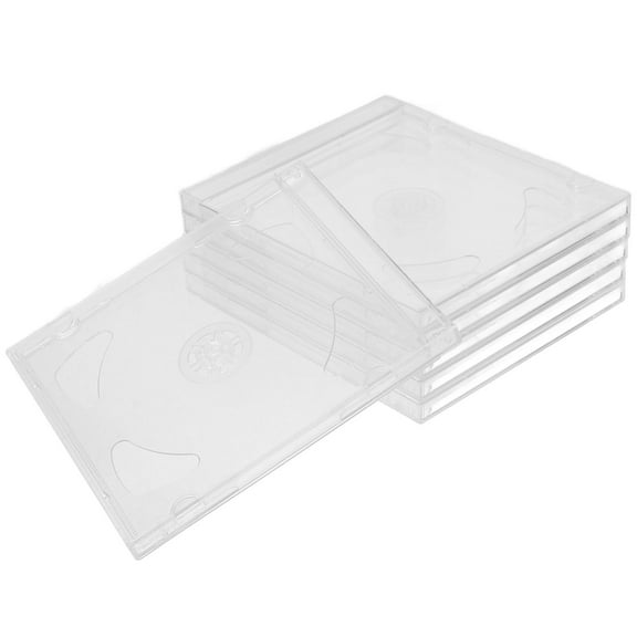 OUNONA 6pcs Transparent CD Storage Cases - Jewel Display Boxes Double Discs Cases Blank CD Jewel Case for Home, Office, and Travel