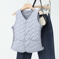 thumbnail image 3 of yuCgh Women's Winter Fashion Casual Sleeveless Vest Outerwear Warm Cotton-Padded Lightweight Coat with Versatile Design for Layering and Style,Light Gray XL, 3 of 5
