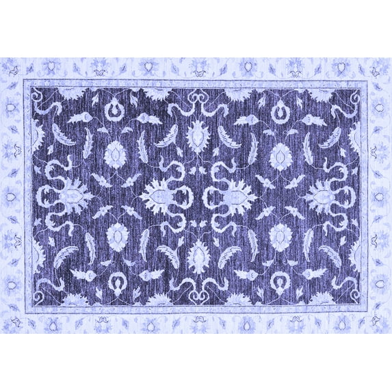Ahgly Company Indoor Rectangle Oriental Blue Modern Area Rugs, 5' x 8'