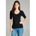 thumbnail image 5 of emmalise women's cotton blend v neck tee shirt half sleeves - black, 2xl, 5 of 6