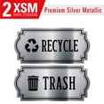 thumbnail image 3 of Recycle and Trash Sticker - Elegant Look for Trash Cans, Containers, and garbage bins - UV Protected Laminated Vinyl Decal (XSmall, Silver - Elegant 2), 3 of 5