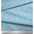 thumbnail image 3 of Soimoi Blue polyester Crepe Fabric Tendril & Abstract Printed Fabric 1 Yard 42 Inch Wide, 3 of 5