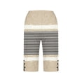 thumbnail image 4 of Utoimkio Women's Boho Striped Bermuda Shorts,Casual Print with Side Slit & Button Detail, 4 of 5