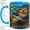 Blue, variant on Sea Otter Fish Accent Mug, 11oz Ceramic Coffee Cup for Ocean Lovers