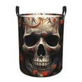 thumbnail image 6 of Picia Vintage Butterfly Flower Skull Large Laundry Basket, Waterproof, Freestanding Laundry Hamper, Collapsible Tall Clothes Hamper with Extended Handles-Medium, 6 of 8