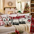 thumbnail image 7 of 4PCS Christmas Decorative Throw Pillow Covers 18x18" Christmas Pillowcase Santa Claus Print Pillowcase Holiday Bedroom Home Decors Cushion Cover for Couch Sofa Bed, 7 of 7