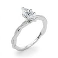 thumbnail image 2 of Dash Jewelry Marquise Cut 1.9 Ct Moissanite Engagement Ring - 14K White Gold Plated Moissanite Wedding Ring - Wedding Anniversary Gift On Clearance - Moissanite Women's Rings - Birthday Gifts, 2 of 6