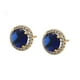 thumbnail image 1 of Finos Aretes Broquel Zafiro Swarovski Dama Oro 14K Laminado dorado Unitalla, 1 of 7