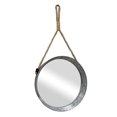 thumbnail image 1 of Espejo de metal galvanizado rústico rústico Stonebriar con bucle colgante de cuerda; Decoración del hogar de la casa de campo; Para baño, dormitorio y sala de estar Stonebriar Ver descripción, 1 of 2
