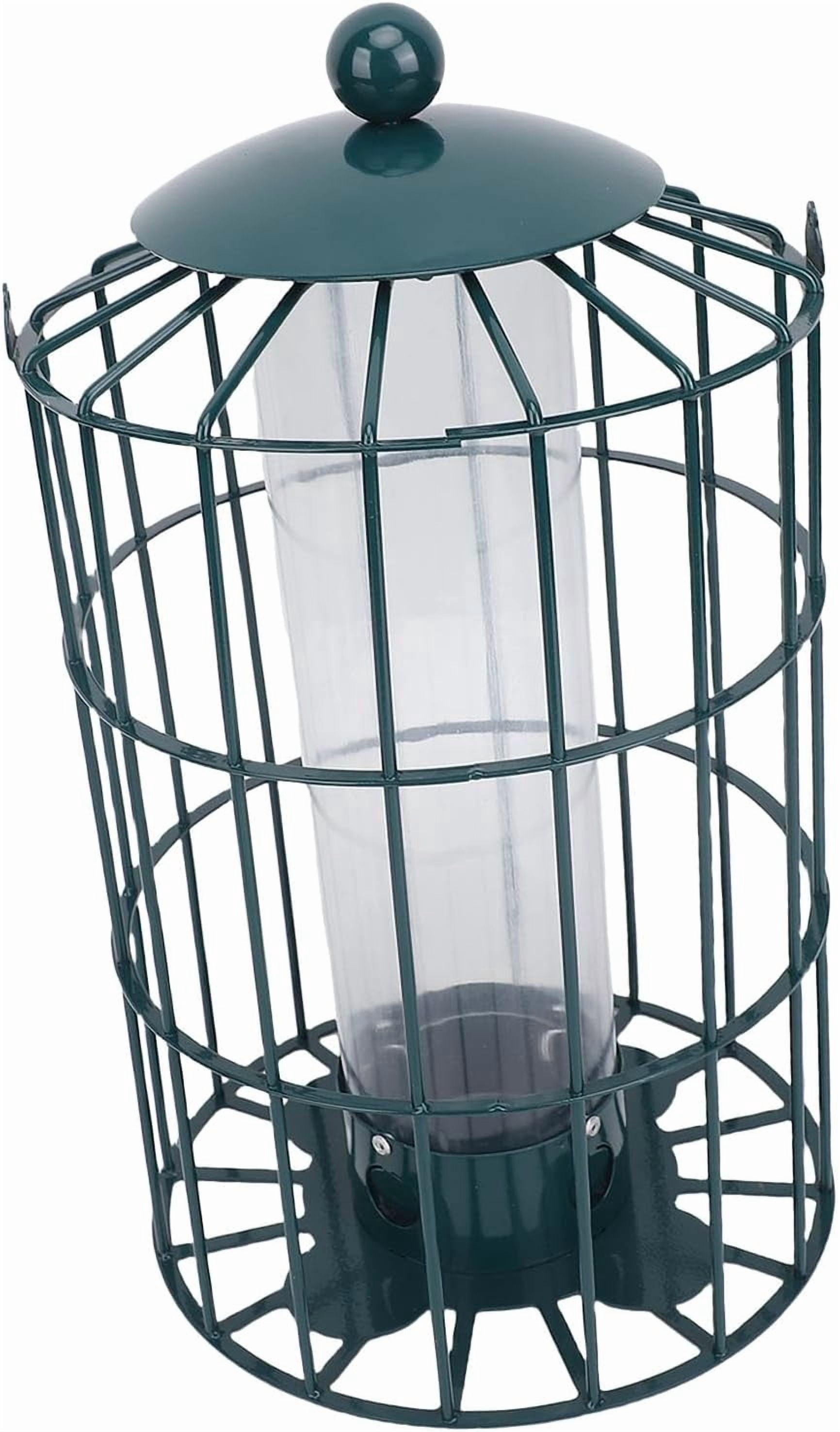 Diceymbol Squirrel Proof Cage Hanging Bird Feeder Outdoor Wild Bird Feeder With Clear Acrylic Reservoir Rustproof Metal Chain Feeder For Garden Patio Yard And Backyard Bird Watching