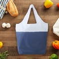 thumbnail image 5 of Polyester folding shopping bag portable large capacity supermarket tote bag-blue, 5 of 5