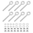 thumbnail image 1 of Uxcell 8 Pcs M8 Eye Hook Bolt, 8.3 Inch Stainless Steel Eye Bolt with Nut, 1 of 6