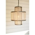 thumbnail image 5 of Kalalou Inc Round Double Layered Woven Fiber And Metal Pendant Light, 5 of 5