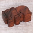 thumbnail image 3 of NOVICA Wood puzzle box, 'Staring Elephant', 3 of 7