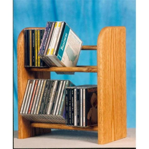 Wood Shed 204 Solid Oak 2 Row Dowel CD Rack