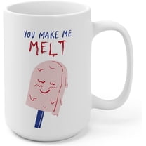 You Make Me Melt Cute Funny Ceramic Coffee Mug for Valentines Day 15oz