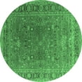 thumbnail image 1 of Ahgly Company Indoor Round Oriental Emerald Green Industrial Area Rugs, 7' Round, 1 of 4