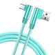 thumbnail image 3 of Matsuzay Cable de carga rápida de 1/2 / Cable de cargador micro USB Cable de datos dual de 90 grados Teléfono y Comunicación Verde 1M, 3 of 6