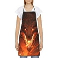 thumbnail image 2 of Naloa 1Pack Adjustable Bib Apron Waterdrop Resistant Cooking Kitchen Aprons for Women Men Chef, Magma Fire Black Dragon Print, 2 of 5