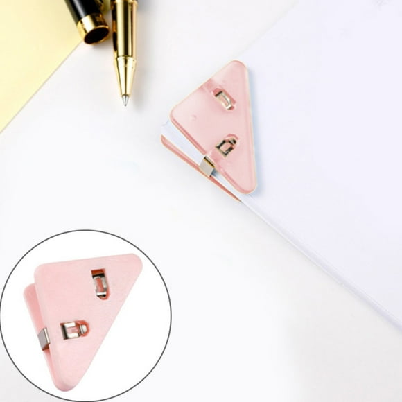 Clip de Coin Triangulaire pour Données Pages de Livre Clip de Coin Multifonctionnel pour Documents de Couleur pour Fermeture de Lecture Scolaire