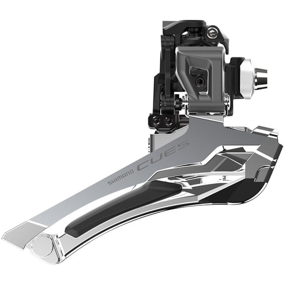 Shimano CUES FD-U6030-F Front Derailleur - 9/10-Speed, Double, Down-Swing, Braze-On, 46/50t Max, Black/Silver