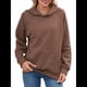 thumbnail image 1 of Sudadera con Capucha para Mujer, Informal, de Larga, Holgada, con Bolsillo. Caqui XL, 1 of 9