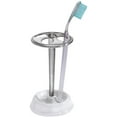 thumbnail image 3 of Soporte para cepillos de dientes York Hermoso organizador de maquillaje de cerámica Blanco/Plata, 3 of 5