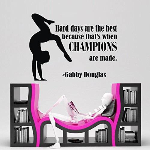 Gabby Douglas Gymnastic QuoteChampions Vinyl Wall Decal Sticker 16"x12" 
