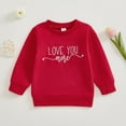 thumbnail image 4 of Toddler Girl Long Sleeve Shirt Valentine Day Crew Neck T Shirt Letter Print Full Sleeve Warm Fabric Soft Fit Girls Long Sleeve Shirt Red 3 Years-4 Years, 4 of 7