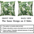 thumbnail image 5 of Summer Green Leaves Throw Pillow Cover 18x18 Tropical Palm Leaf Pillow Covers Summer Farmhouse Decorative Pillow Covers for Couch Outdoor Living Room Patio Set of 2, 5 of 6