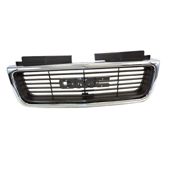 Tomoka Replacement Parts Front Grille Grill Assembly With Chromed Shell With Gray Insert Compatible With GMC Jimmy 1998-2001 Sonoma SLE 1998-2000 Sonoma 2001-2004