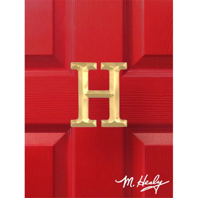 (brass) Michael Healy Designs MHMH1 Polished Brass Letter H Monogram Door - 3