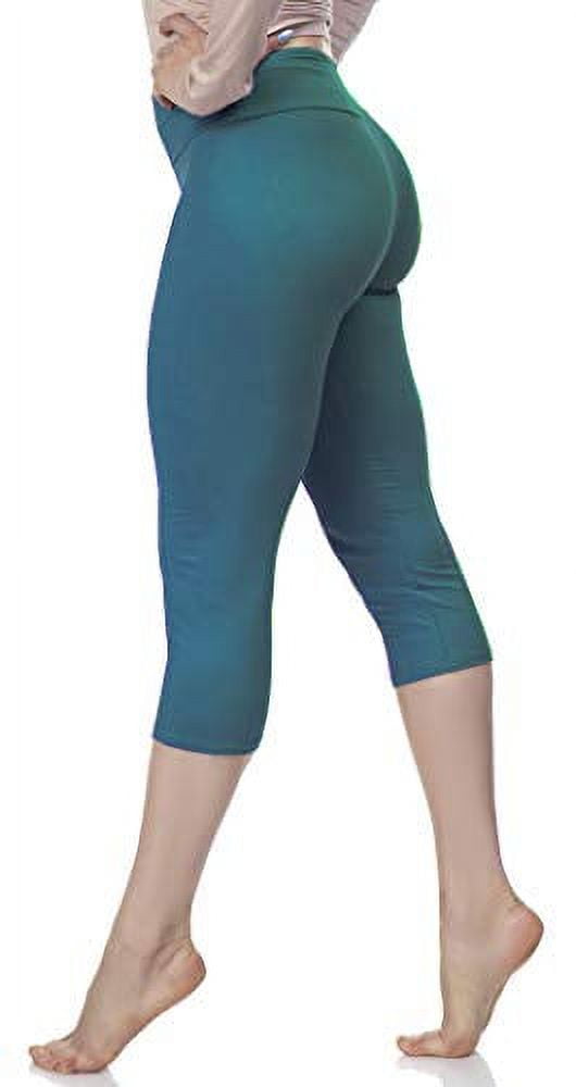 Comfortable Women Seamless Spacedye Capri Leggings Blue Size S/M M/L L/XL  XL/2XL
