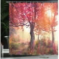 thumbnail image 4 of Ambesonne Nature Shower Curtain, Flowers in Park Fall, 69"Wx75"L, Red Brown, 4 of 5