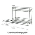 thumbnail image 3 of Household Essentials Glidez Powder-Coated Steel Pull-Out/Slide-Out Storage Organizer with Plastic Liners for Spice Rack Use - 2 -Tier Design - Fits Standard Size Cabinet or Shelf, Brushed Silver, 3 of 9