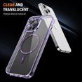 thumbnail image 3 of Magnetic for iPhone 15 Pro Max Case, [Fit for MagSafe] [Never Yellowing] [Military Grade Rugged Durable Protection] Back Slim Clear Wireless Charging Shockproof Premium Phone Case,Purple, 3 of 8