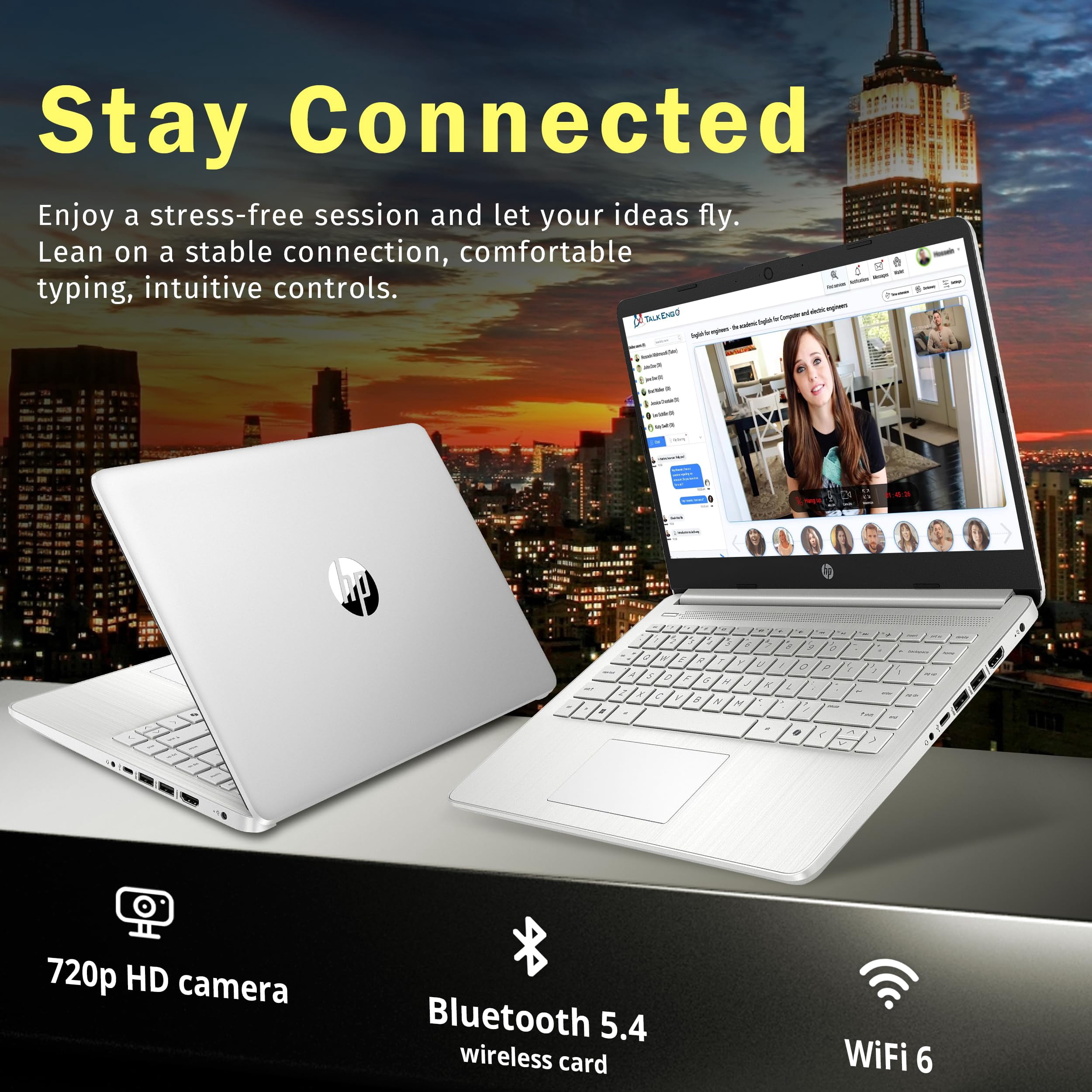 HP Stream 14" Laptop, Intel Processor N150 (up to 3.60 GHz), 1-Year Microsoft 365, Copilot AI, 16GB RAM, 128GB UFS Storage, Fast Charge, Wi-Fi 6, Win 11 S, Silver, W/Wireless Mouse