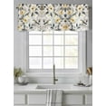 thumbnail image 4 of Yellow Grey Botanical Curtain Valances for Windows, Spring Floral Birds Watercolor Kitchen Valance Window Treatment, Light Filtering Block Curtains for Bathroom/Bedroom/Living Room 42'' x 18'', 4 of 9