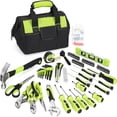thumbnail image 3 of 220-Piece Home Tool Set, Household Repairing Tool Kit, with 12-Inch Wide Mouth Open Storage Tool Bag, Green, 3 of 5