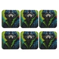 thumbnail image 2 of Pofeuu Realistic Style Wolf Warrior Print Leather Coasters Set of 6, Round Cups Mugs Mat Pad for Home Kitchen Heat Resistant Drink Coasters,Square, 2 of 7