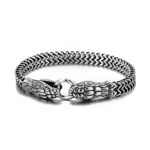LINXIQIN Snake Bracelet in 925 Sterling Silver Material for Men 7 and a Half Inch