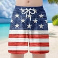 thumbnail image 2 of Gyexs Boys Swim Trunks Size 8-9 4th of July Print Swim Shorts Independence Day Star Flag Graphic Hawaiian Style Holiday Vacation Beach Shorts Navy, 2 of 7