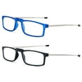 thumbnail image 3 of REAVEE 2 Pack Folding Reading Glasses Compact Portable Readers Blue Light Blocking For Men Women Computer Glasses Black+Blue 2.5x, 3 of 4